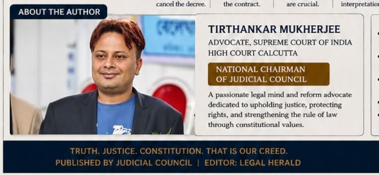 Legal publication and professional activity featuring Advocate Tirthankar Mukherjee