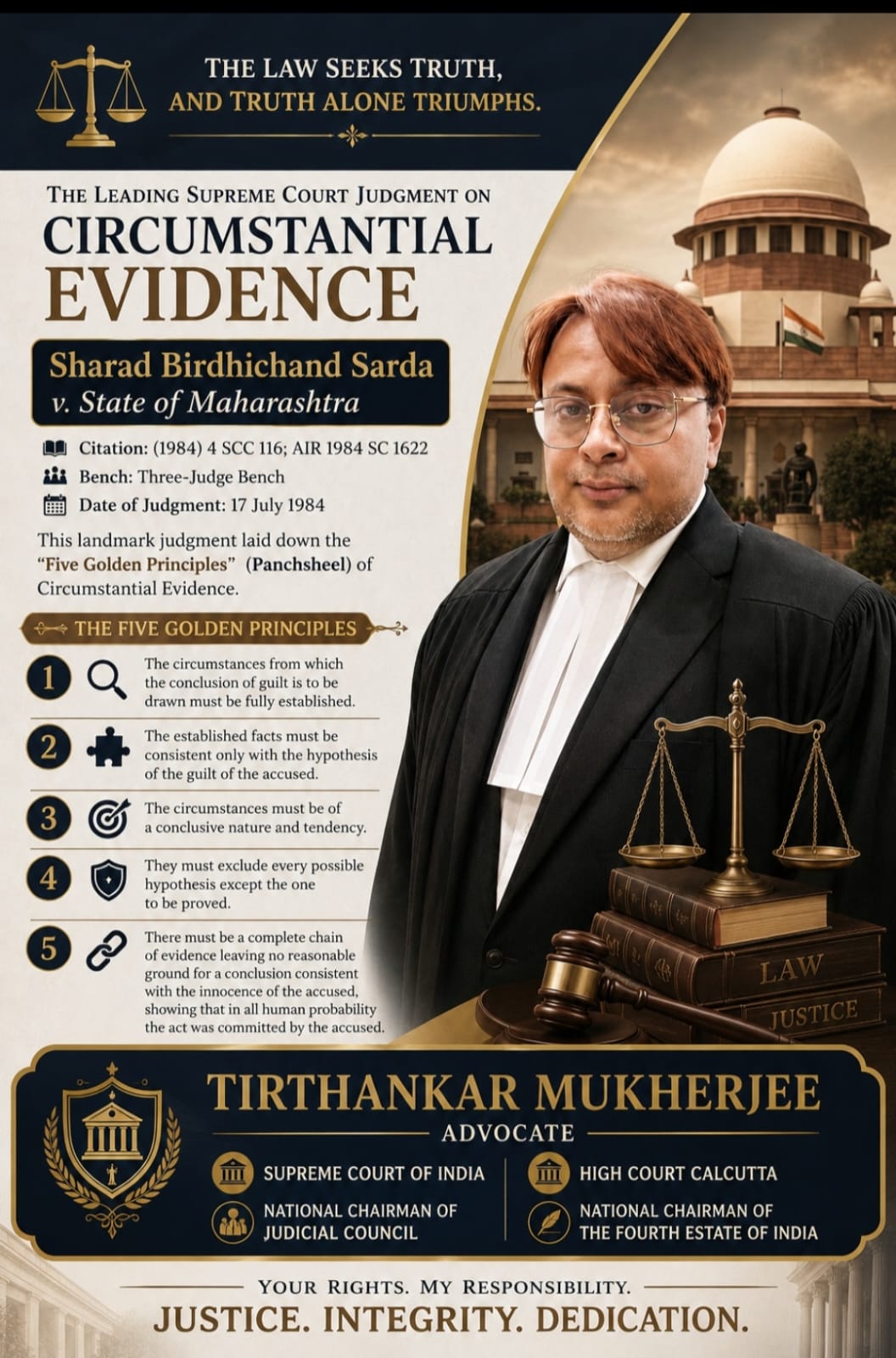 Legal publication and professional activity featuring Advocate Tirthankar Mukherjee