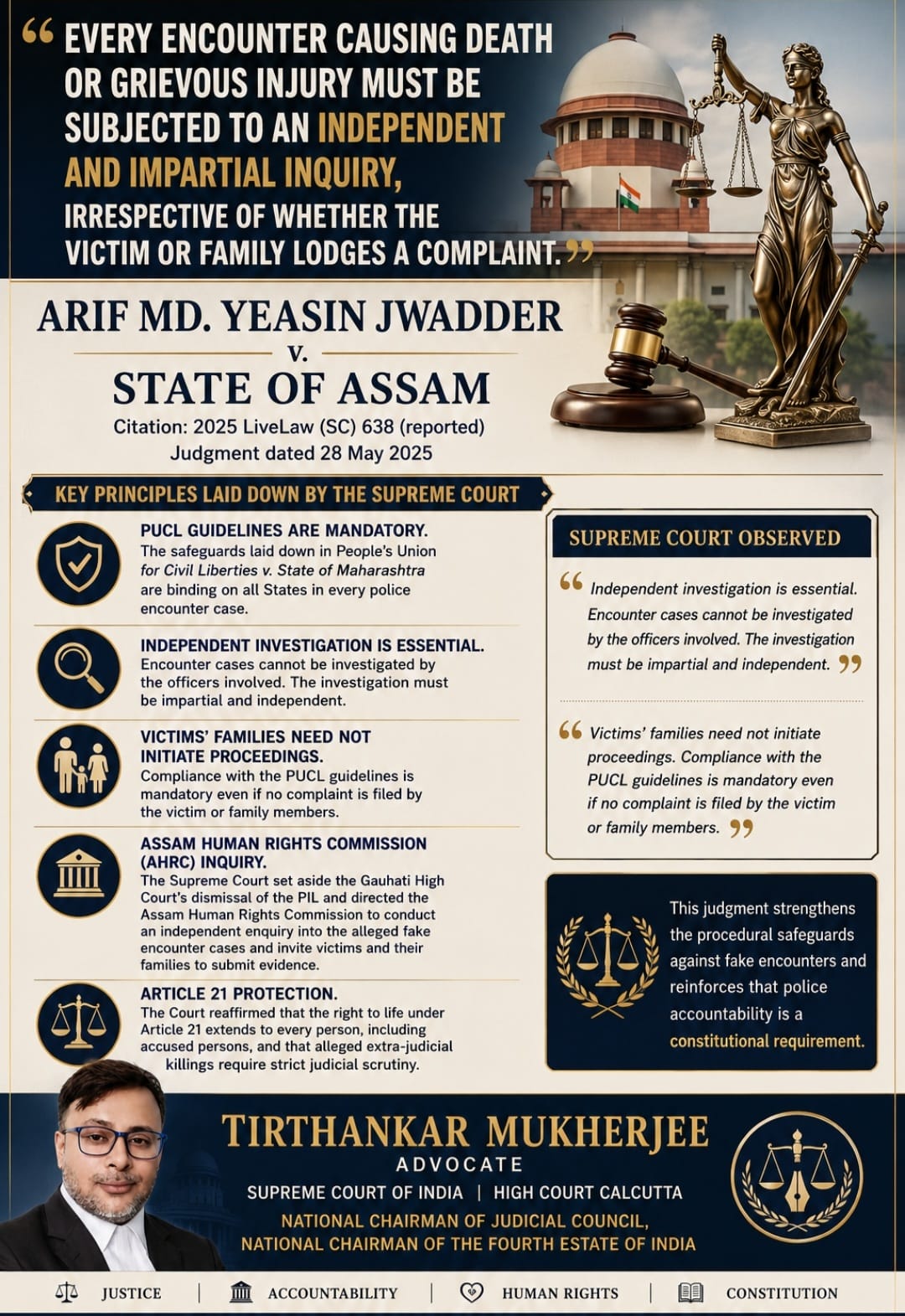 Legal publication and professional activity featuring Advocate Tirthankar Mukherjee
